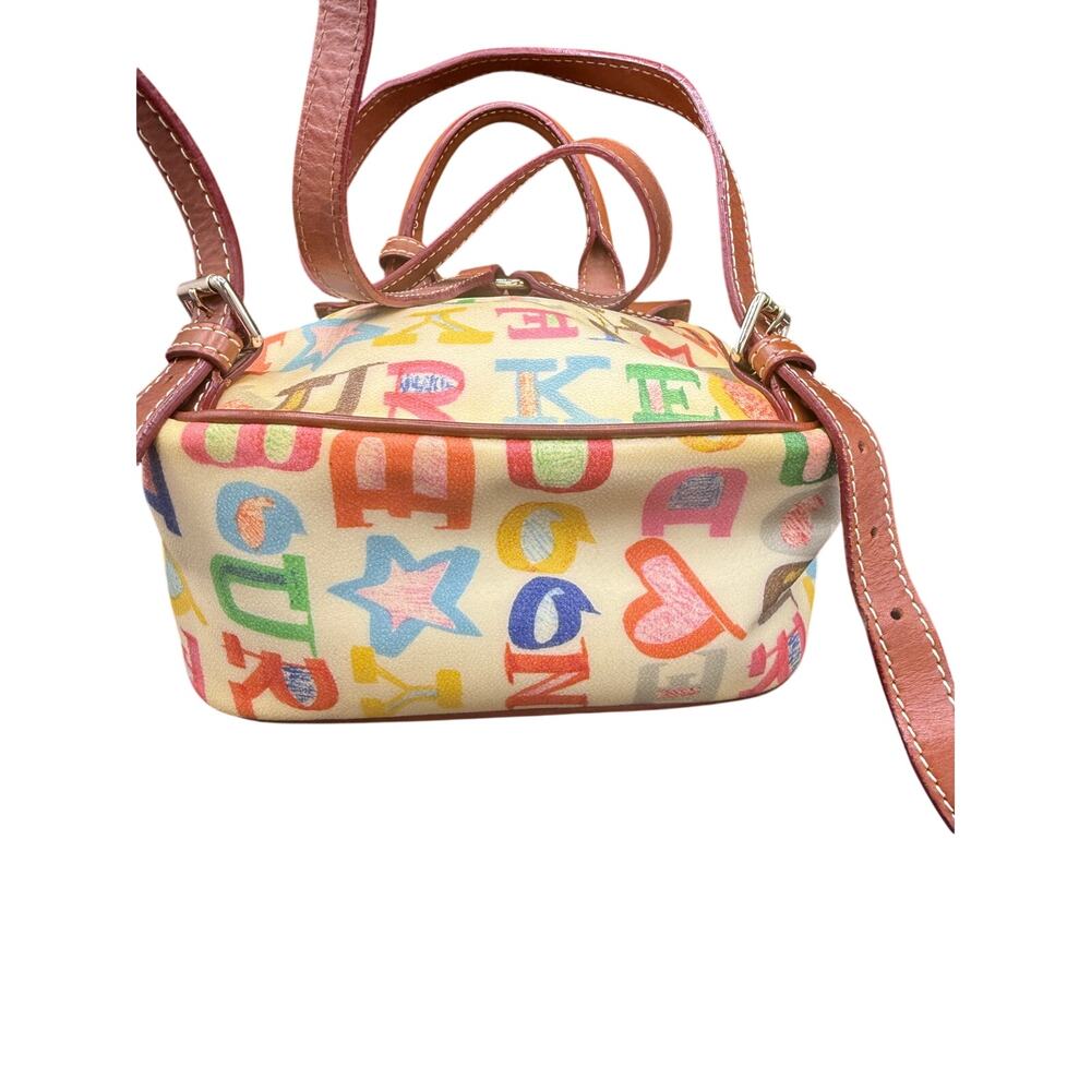 🎒 Dooney & Bourke Multicolor Logo Backpack Leather Trim Mini Bag Purse - Picture 6 of 10